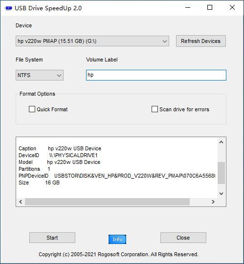 Click to view USB Drive SpeedUp 1.0 screenshot