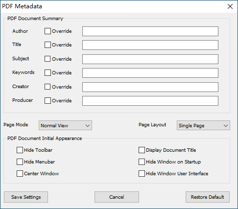 PDF Meta data